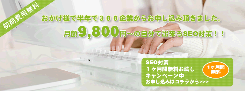 初期費用無料・月額9,800円からの格安SEOサービス